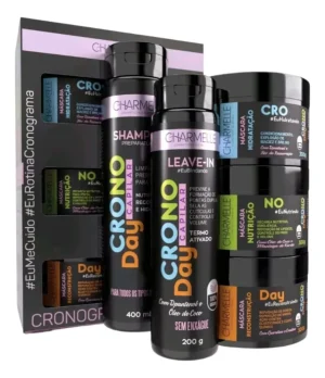 Cronoday Cronograma Capilar Charmelle 3 máscaras 1 Shampoo 1 Leve-in