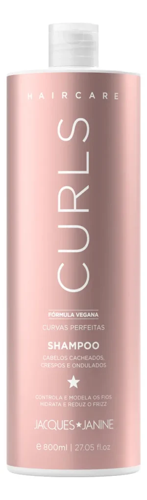 Jacques Janine Hair Care Curls Shampoo Sem Sal 800ml Condicionador Leave-in 750ml Cacheados Crespos Ondulados