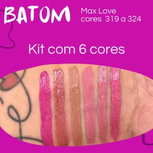 Kit  6 Batom Liquido Matte Atacado 24h Nude Max Love