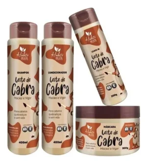 Kit Capilar Leite De Cabra Proteínas E Colágeno Hábito 4 X 1