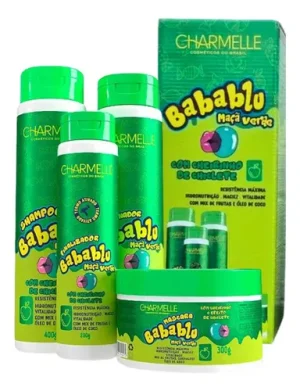 Kit Cuidados Charmelle Kit Babablu Nutrição, Hidratação, De 1300ml 1300g - Maçã Verde