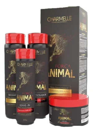 Kit Capilar C/4 Força Animal Charmelle Crescimento Antiqueda