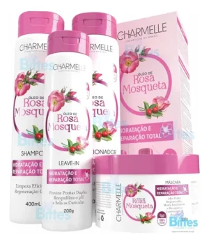 Kit tratamento Capilar Óleo De Rosa Mosqueta Charmelle Cosméticos